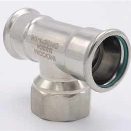 T-kus, lisovací F/F(závit vnitřní)/F 35_1 1/4"_35, materiál nerezová ocel