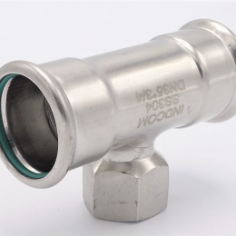 T-kus, lisovací F/F(závit vnitřní)/F 35_3/4"_35, nerezová ocel