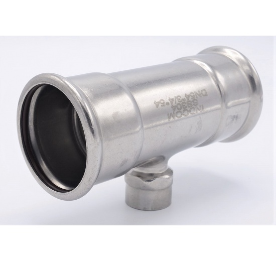 T-kus, lisovací F/F(závit vnitřní)/F 54_3/4"_54, nerezová ocel