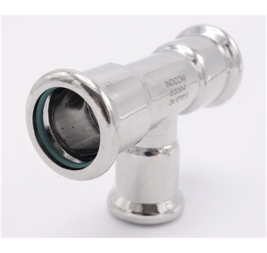 T-kus, lisovací,redukovaný, F/F/F 18_15_18, nerezová ocel