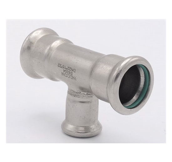 T-kus, lisovací,redukovaný, F/F/F 22_15_22, nerezová ocel