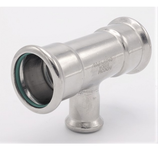 T-kus, lisovací,redukovaný, F/F/F 28_15_28, nerez