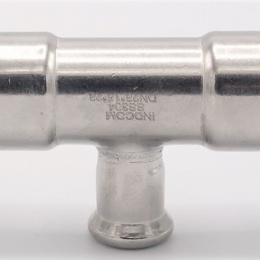 T-kus, lisovací,redukovaný, F/F/F 28_15_28, nerezová ocel