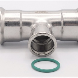 T-kus, lisovací,redukovaný, nerezový F/F/F 42_28_42