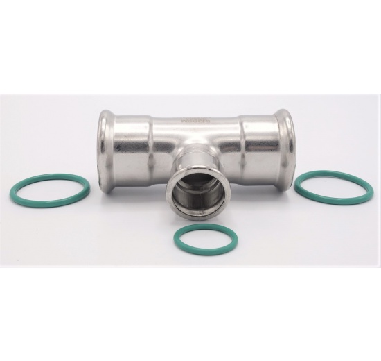 T-kus, lisovací,redukovaný, nerezový F/F/F 42_28_42