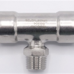 T-kus, nerezový, lisovací F/M(závit vnější)/F 28_1"_28