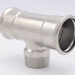 T-kus, nerezový, lisovací F/M(závit vnější)/F 54_1 1/2"_54