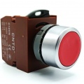Tlačítko neprosvětlené - červené, 1x NO kontakt