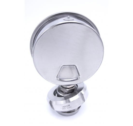 Tlakoměr s oddělovací membránou, potravinářské šroubení DIN 11851, číselník 100 mm,matice DN32, 0-6 bar