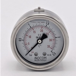 Tlakoměry celonerezové se zadním axiálním připojením