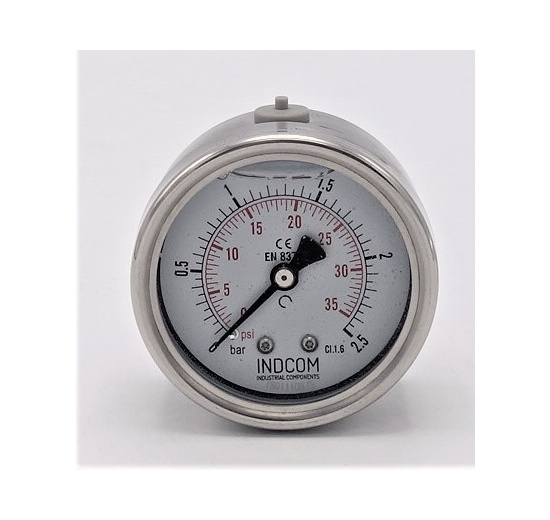 Tlakoměry celonerezové se zadním axiálním připojením