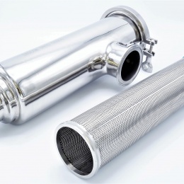 trubkový filtr rohový | typ C-C, DN65 (K91), filtrační perforovaný plech 0,9 mm