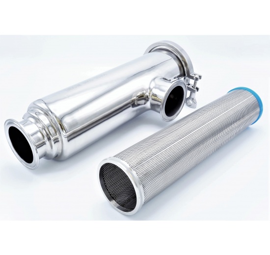 trubkový filtr rohový | typ C-C, DN65 (K91), filtrační perforovaný plech 0,9 mm