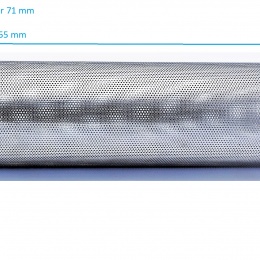 Válcový filtr nerezový, děrovaný plech, průměr 71 mm materiál nerezová ocel AISI304