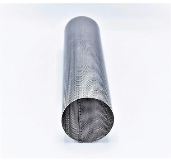 Válcový filtr nerezový, děrovaný plech, průměr 71 mm materiál nerezová ocel AISI304