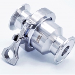 zpětná klapka, clamp připojení DN20, límeček 50.5 mm, nerezová ocel, dvoudílná